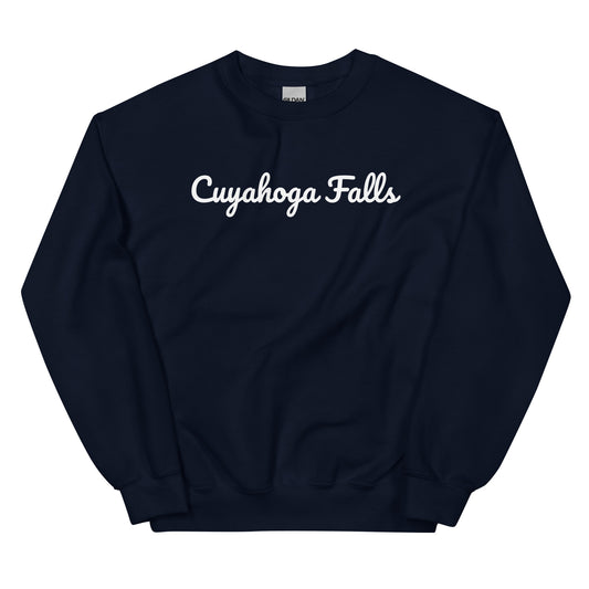 Cuyahoga Falls Ohio Solo Script Crewneck Unisex Sweatshirt
