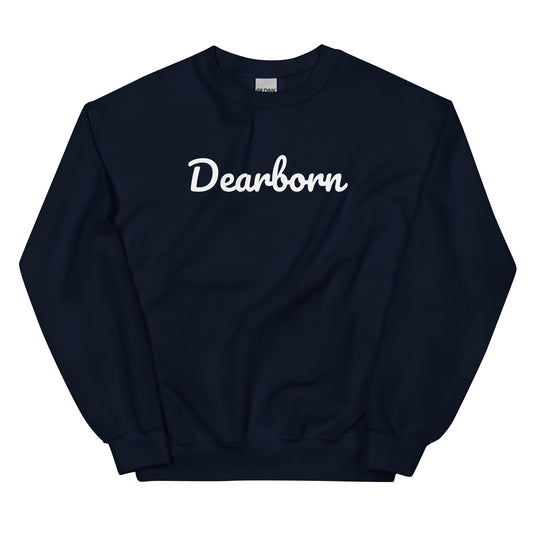 Dearborn Michigan Solo Script Crewneck Unisex Sweatshirt