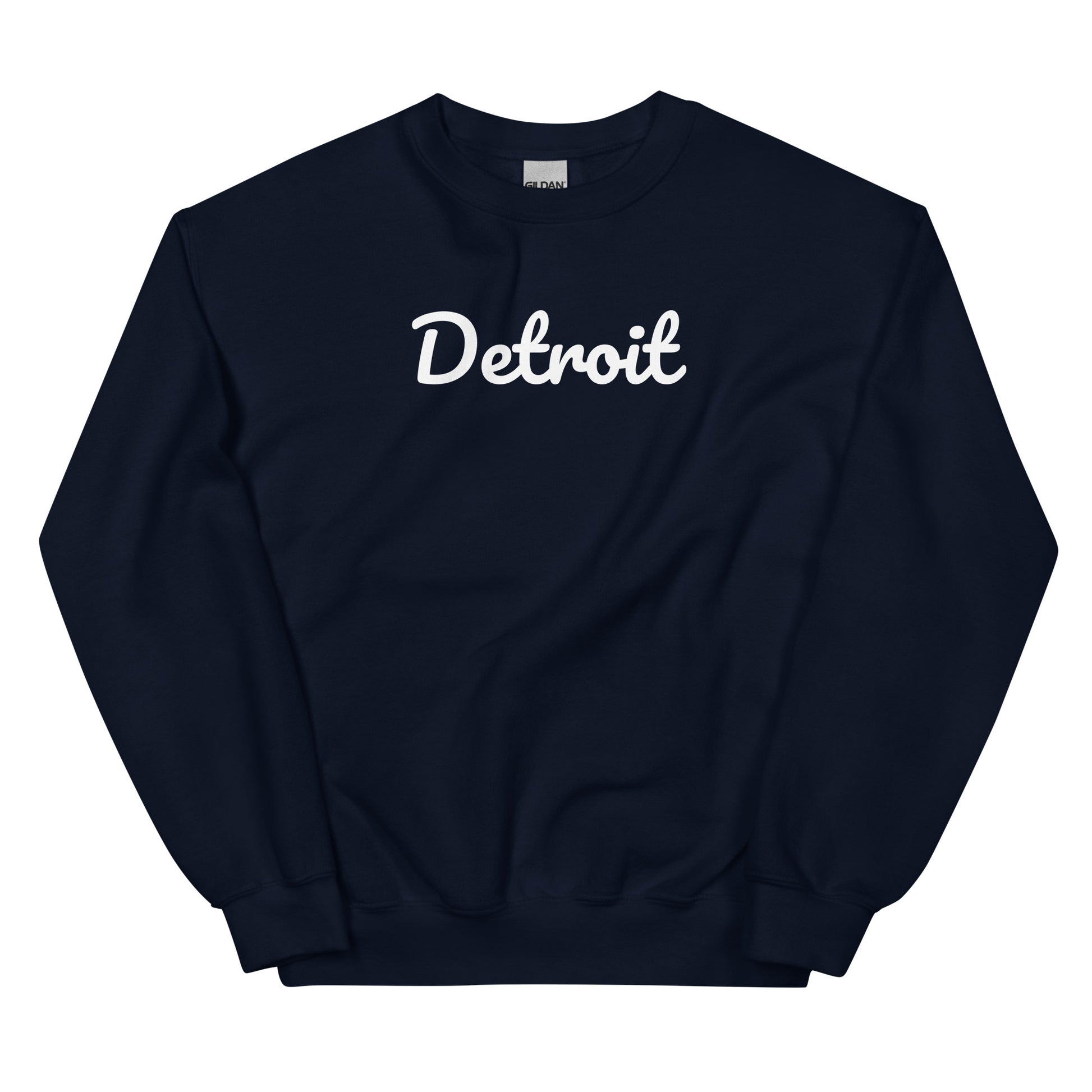 Detroit Michigan Solo Script Crewneck Unisex Sweatshirt