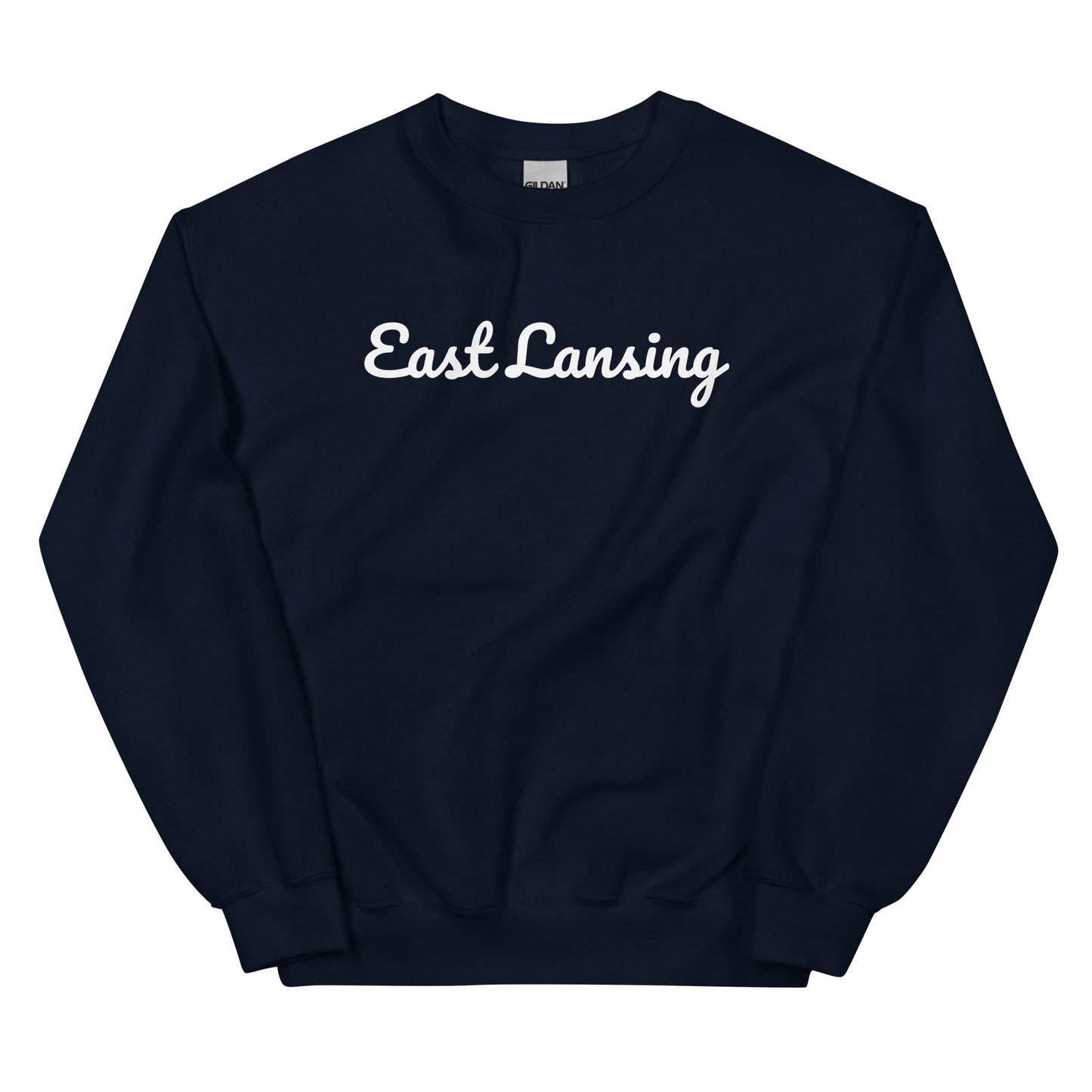 East Lansing Michigan Solo Script Crewneck Unisex Sweatshirt
