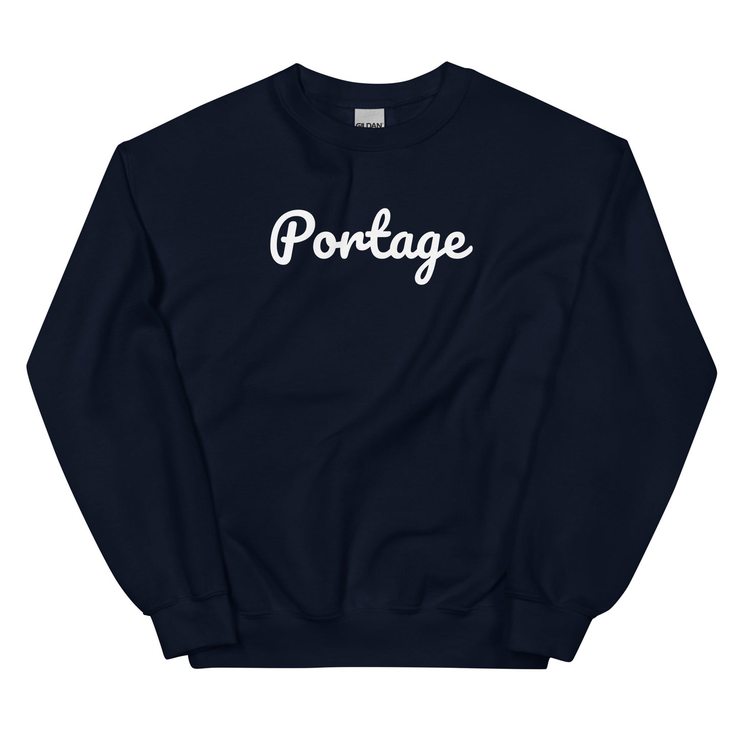 Portage Michigan Solo Script Crewneck Unisex Sweatshirt