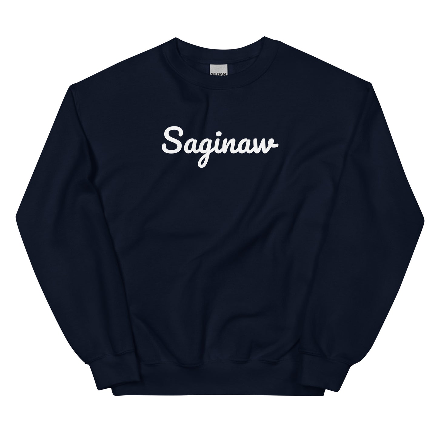 Saginaw Michigan Solo Script Crewneck Unisex Sweatshirt