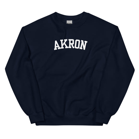 Akron Ohio Block Solo Crewneck Unisex Sweatshirt