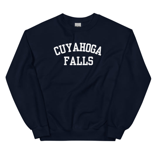 Cuyhoga Falls Ohio Block Solo Crewneck Unisex Sweatshirt