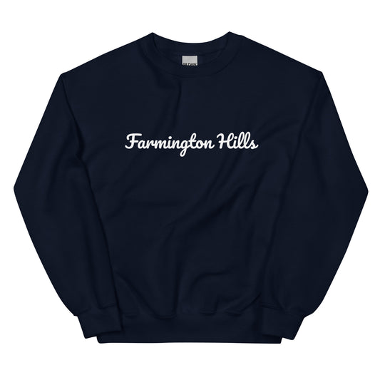 Farmington Hills, Michigan Solo Script Unisex Sweatshirt