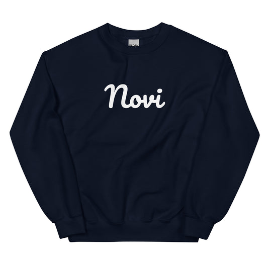 Novi, Michigan Solo Script Unisex Sweatshirt