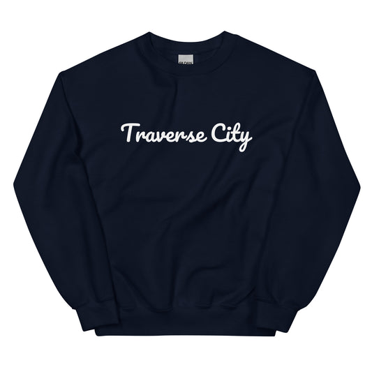 Traverse City, Michigan Solo Script Unisex Sweatshirt