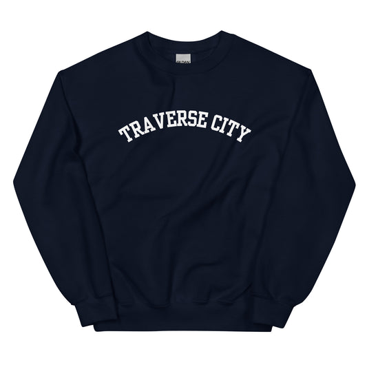 Traverse City, Michigan Solo Block Crewneck Unisex Sweatshirt