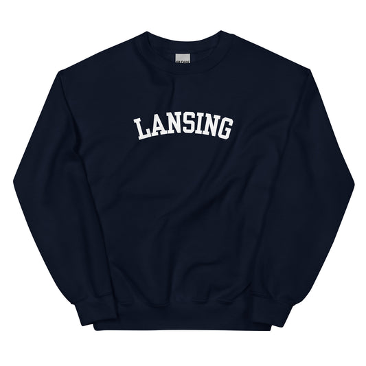 Lansing, Michigan - Block Solo Crewneck Unisex Sweatshirt