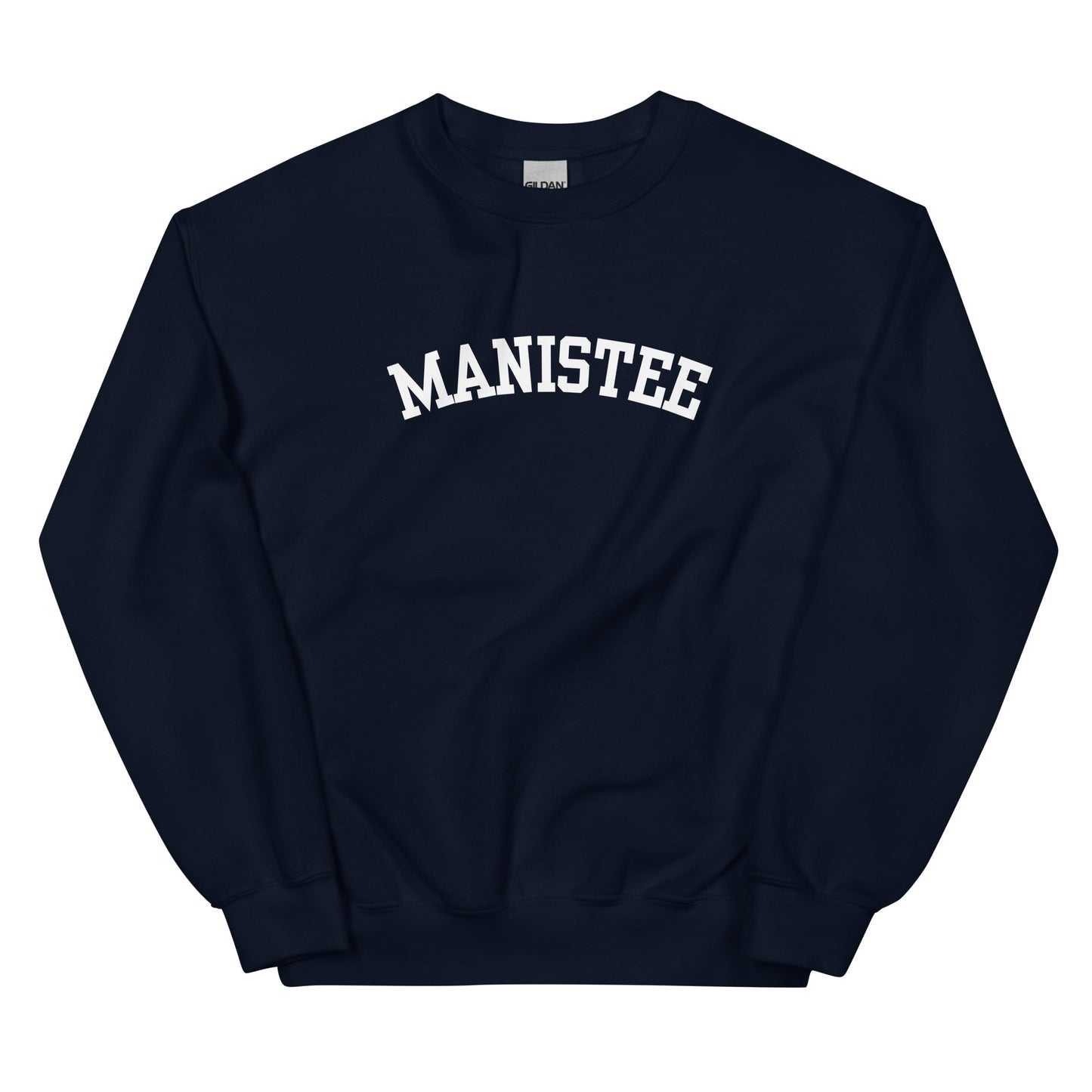 Manistee, Michigan - Block Solo Crewneck Unisex Sweatshirt
