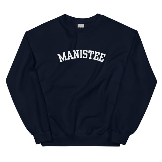 Manistee, Michigan - Block Solo Crewneck Unisex Sweatshirt