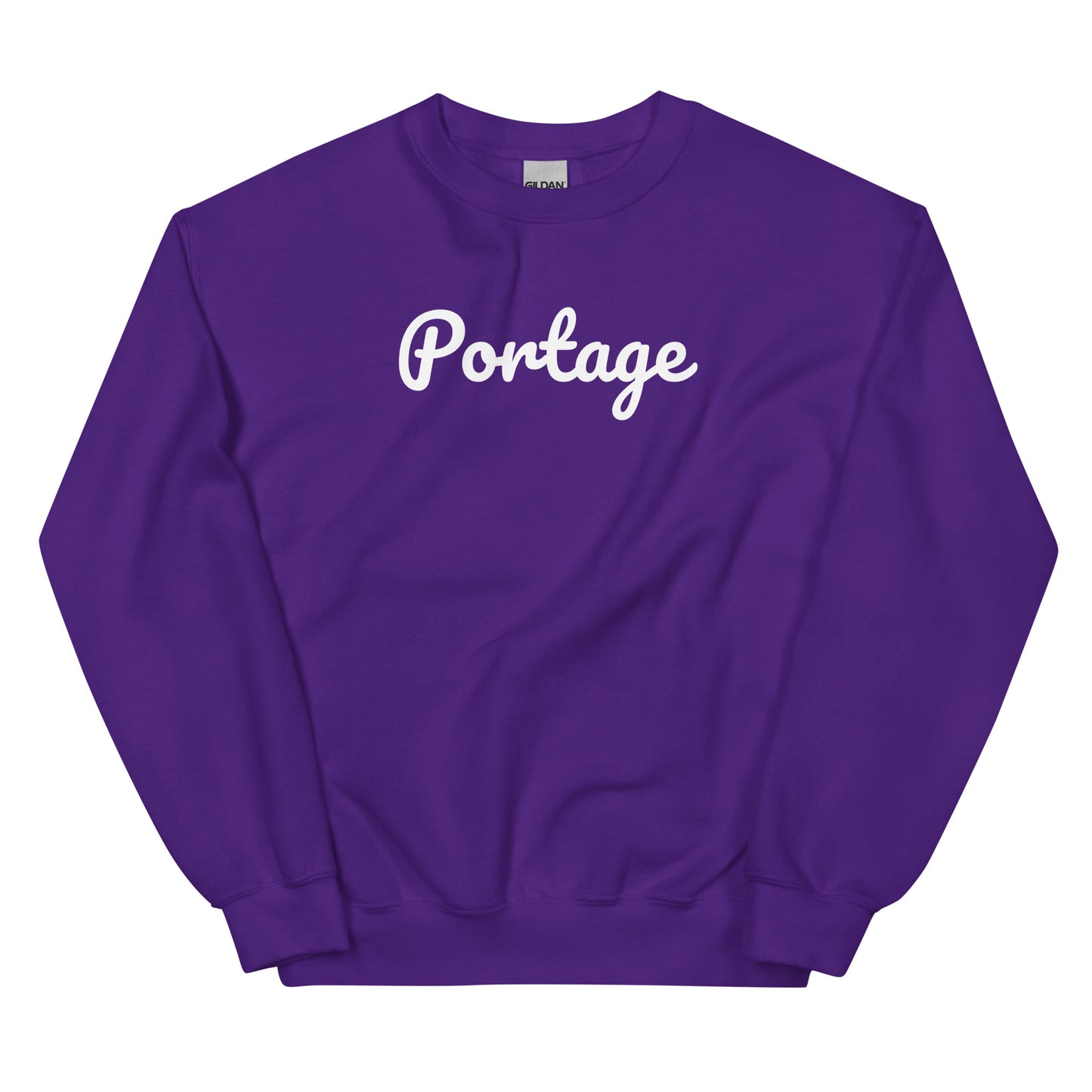 Portage Michigan Solo Script Crewneck Unisex Sweatshirt