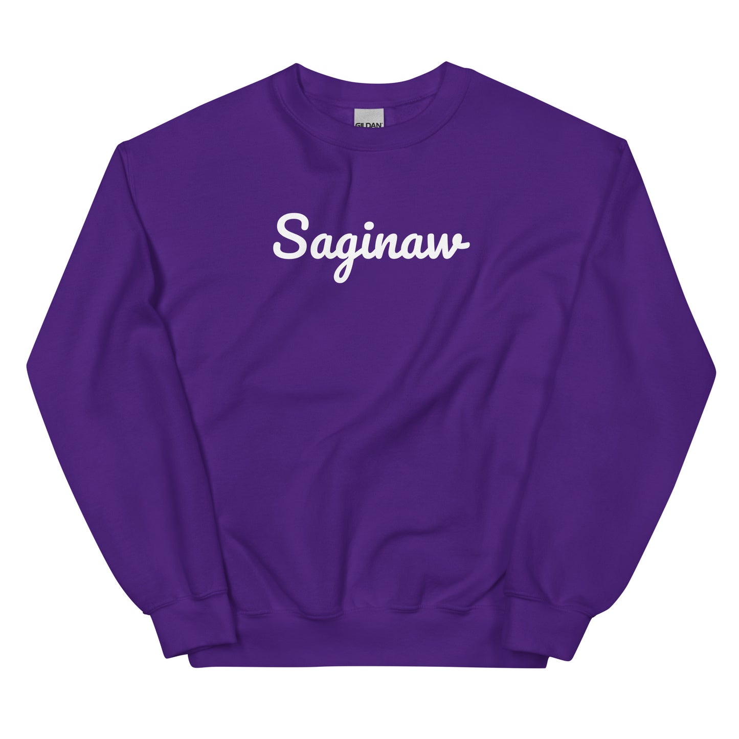 Saginaw Michigan Solo Script Crewneck Unisex Sweatshirt