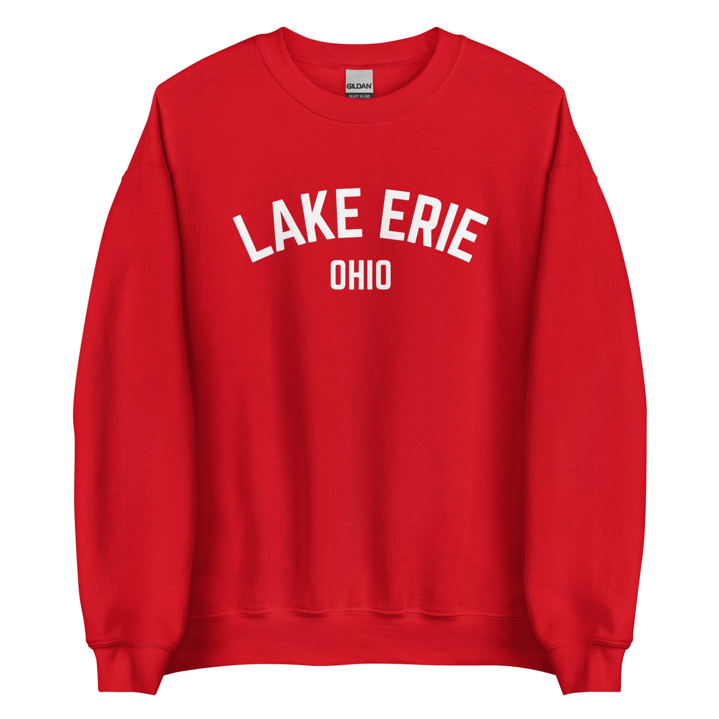 Lake Erie Ohio Curved Unisex Crewneck Sweatshirt