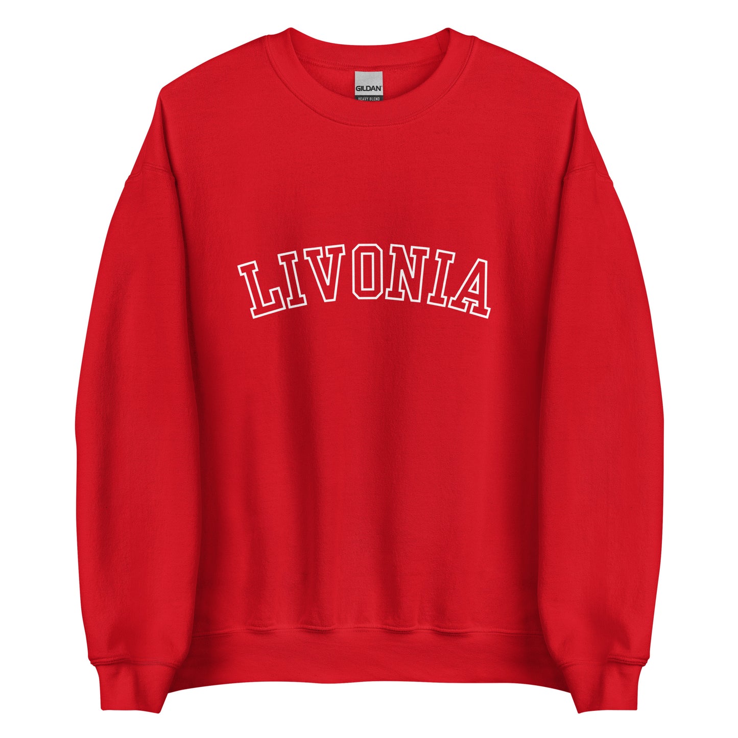 Livonia Michigan Outline Crewneck Unisex Sweatshirt