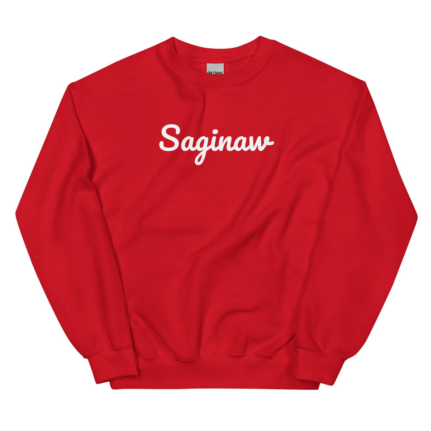Saginaw Michigan Solo Script Crewneck Unisex Sweatshirt