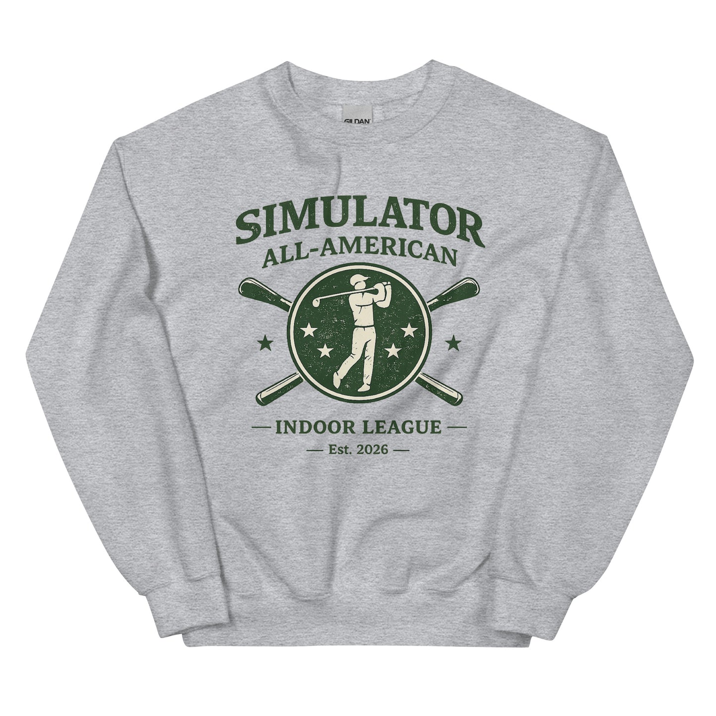 Golf Simulator All American Crewneckt Unisex Sweatshirt