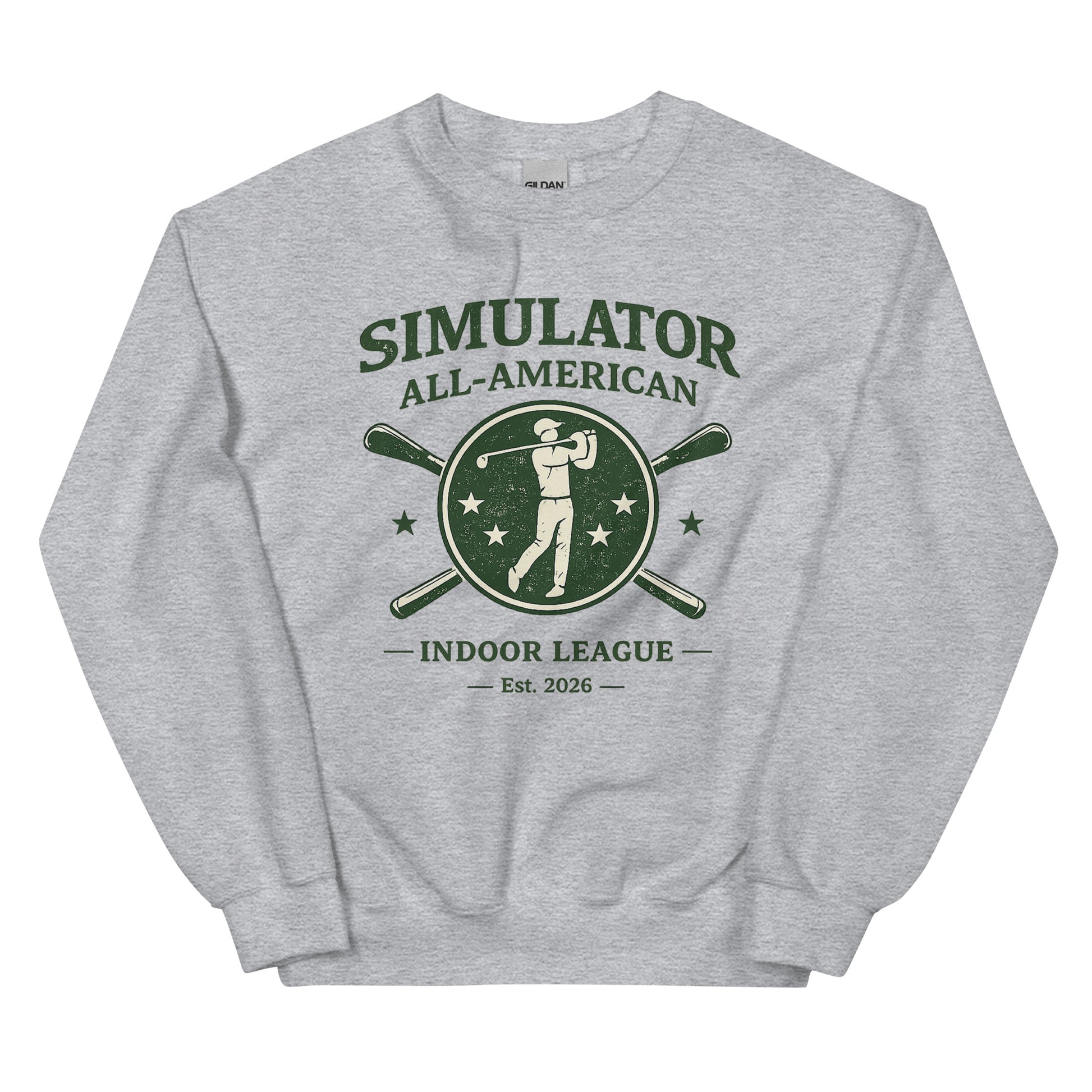 Golf Simulator All American Crewneckt Unisex Sweatshirt
