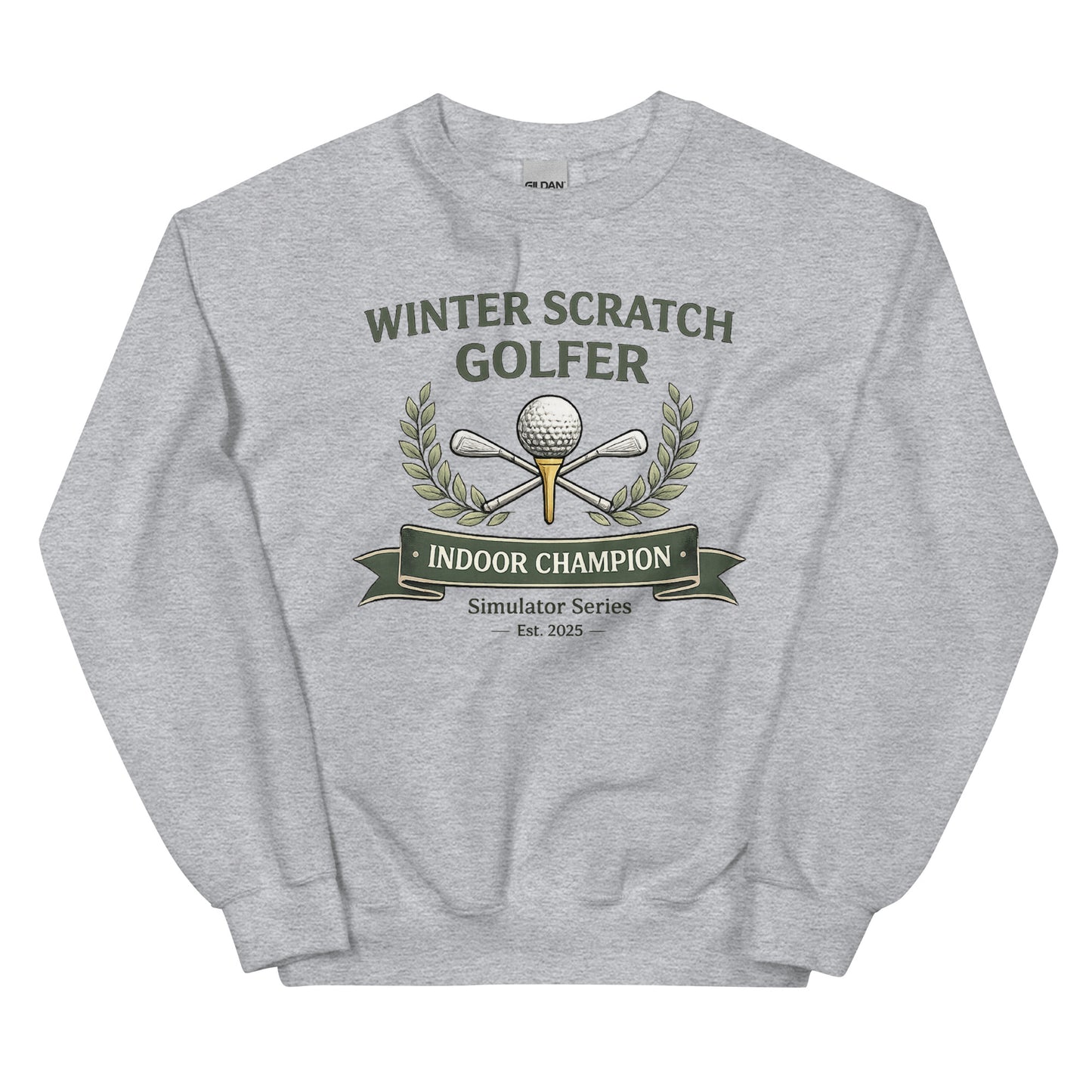 Winter Scratch Golfer - Simulator - Crewneck Unisex Sweatshirt