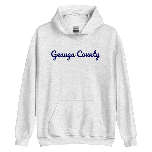 Geauga County Ohio Navy Blue Solo Script Unisex Hoodie