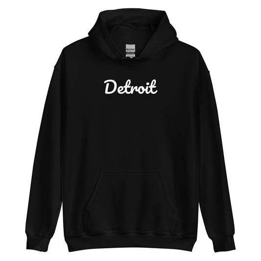 Detroit Michigan Solo Script Unisex Hoodie