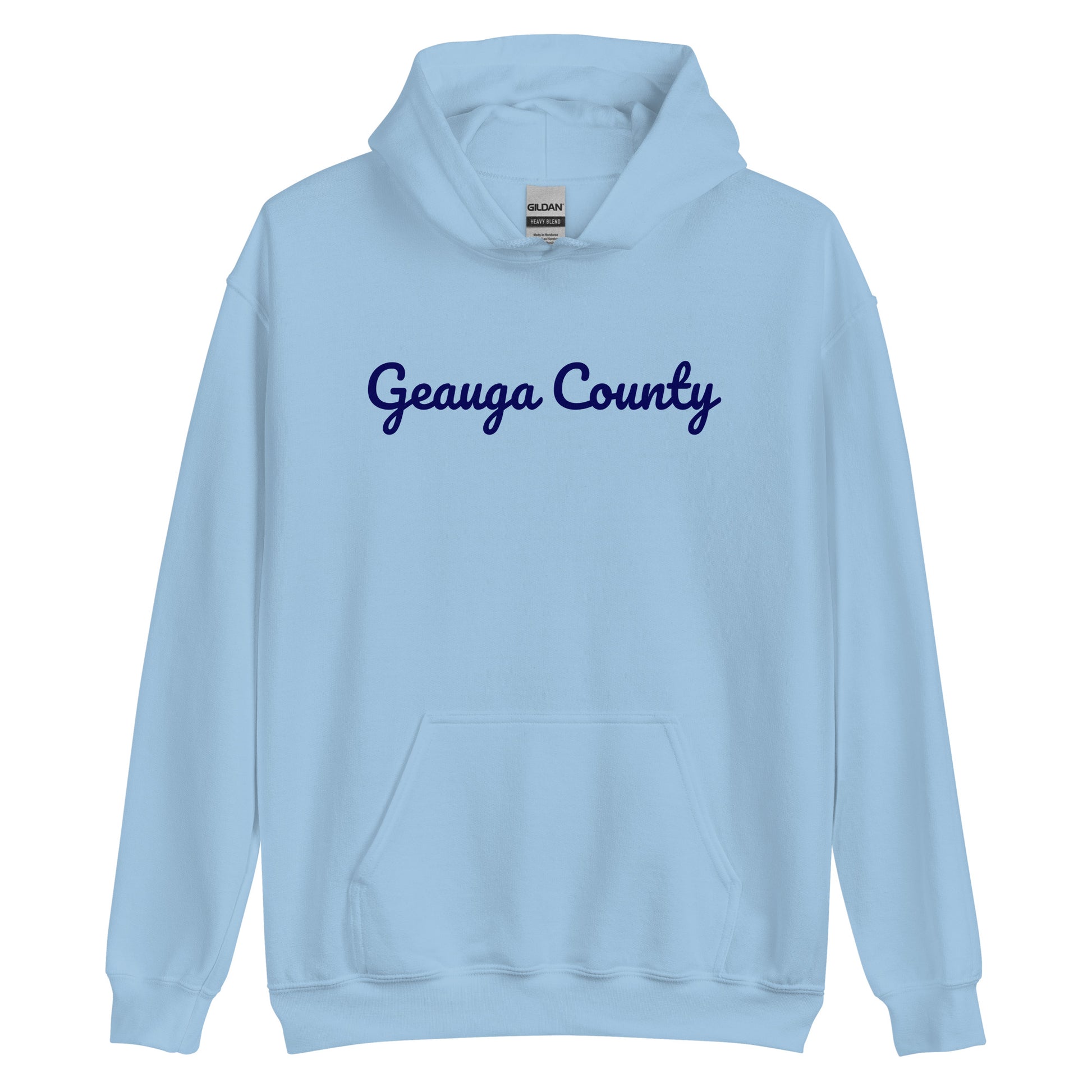 Geauga County Ohio Navy Blue Solo Script Unisex Hoodie