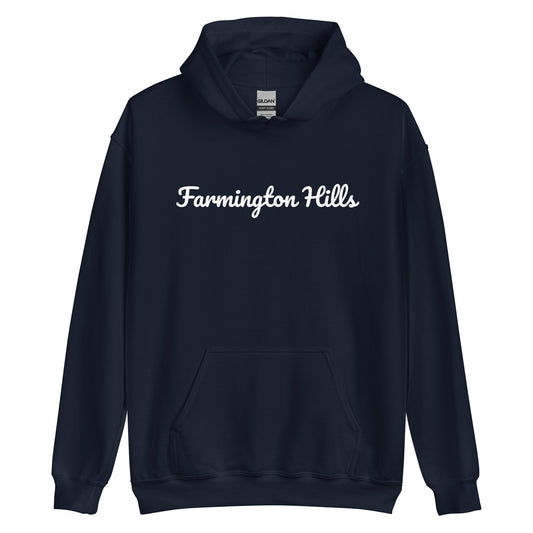 Farmington Hills, Michigan Solo Script Unisex Hoodie
