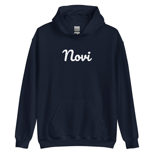 Novi, Michigan Solo Script Unisex Hoodie