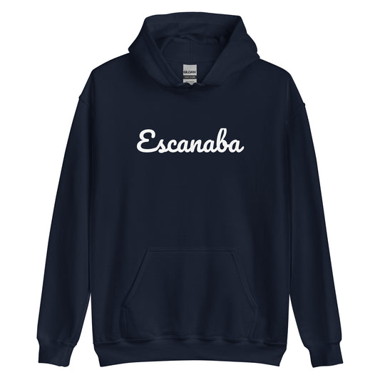 Escanaba, Michigan Solo Script Unisex Hoodie