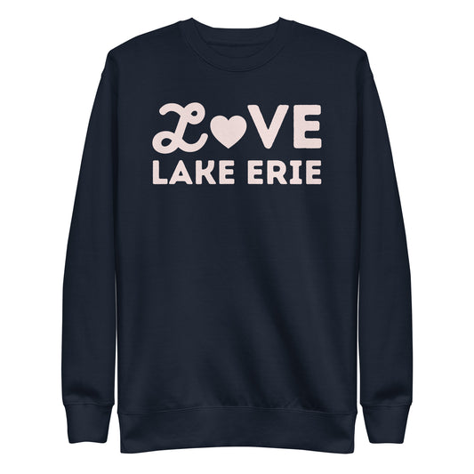 Lake Erie Valentine's Day Crewneck Unisex Premium Sweatshirt