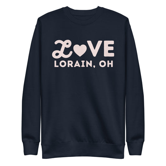 Lorain Ohio Valentine's Day Crewneck Unisex Premium Sweatshirt