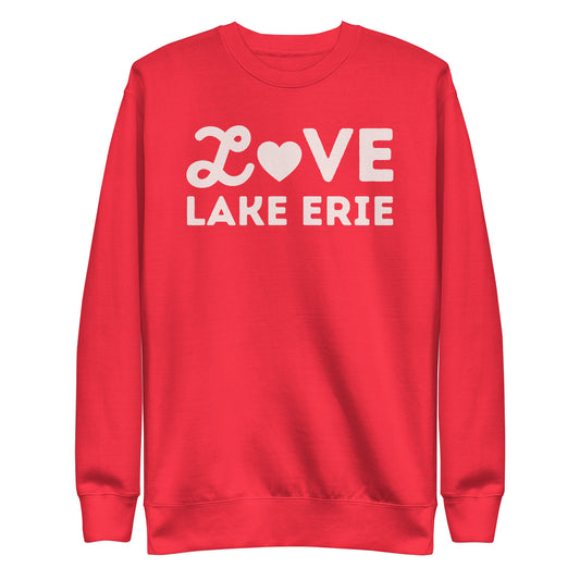 Lake Erie Valentine's Day Crewneck Unisex Premium Sweatshirt