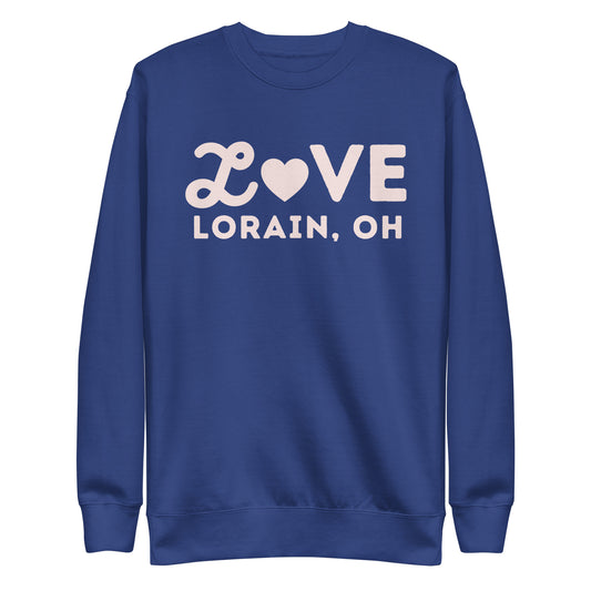 Lorain Ohio Valentine's Day Crewneck Unisex Premium Sweatshirt