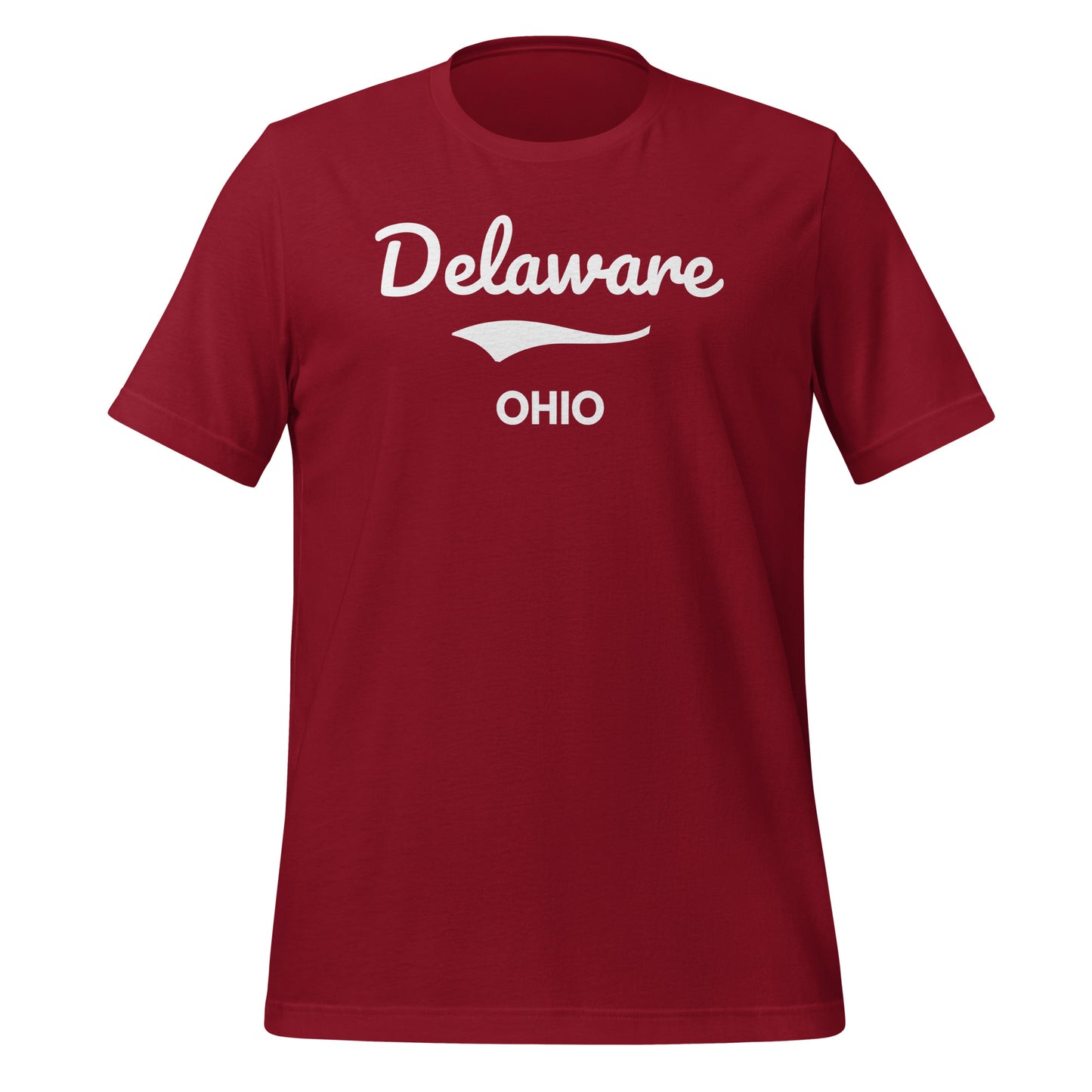 Delaware Ohio Script Short Sleeve Unisex t-shirt