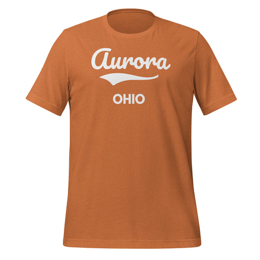Aurora, Ohio Script Short Sleeve Unisex T-Shirt