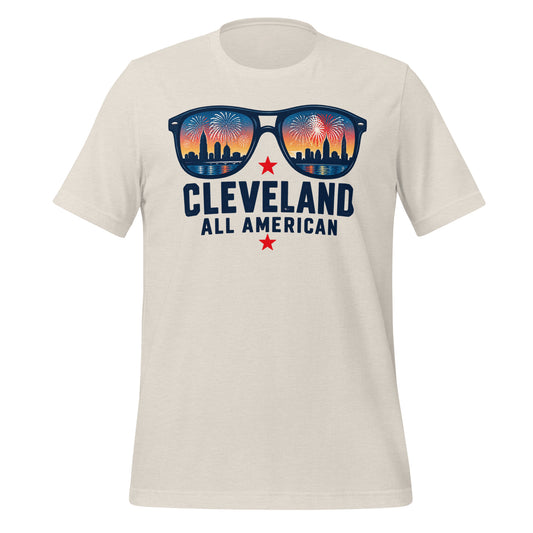 Cleveland Fourth of July T-Shirt - Sunglasses All American