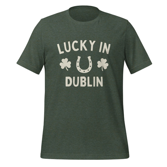 Lucky In Dublin, Ohio St. Patrick's Day Short Sleeve Unisex t-shirt
