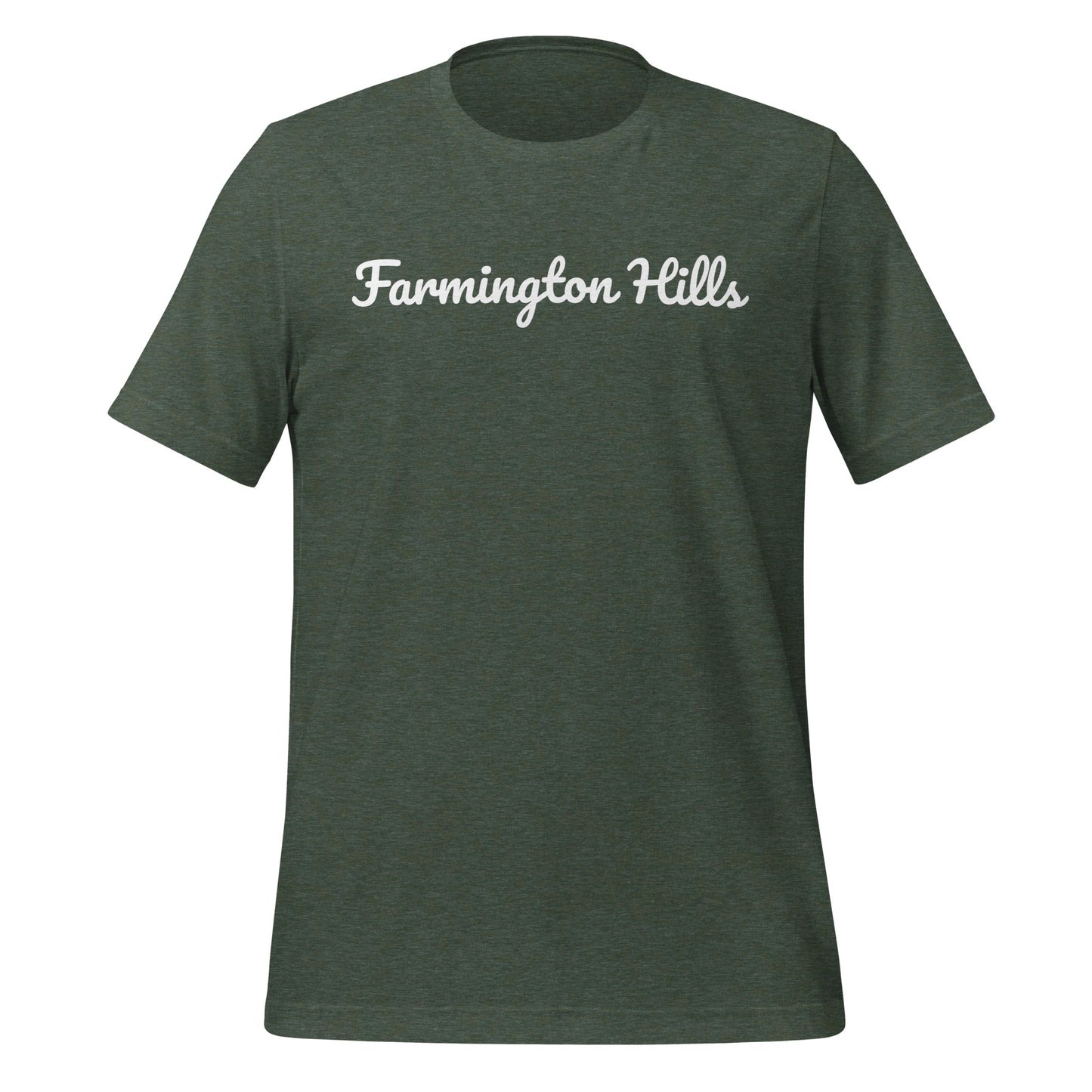 Farmington Hiils, Michigan Solo Script Unisex t-shirt