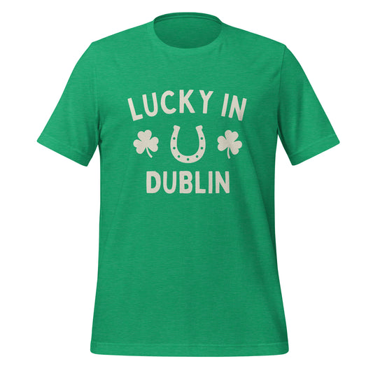 Lucky In Dublin, Ohio St. Patrick's Day Short Sleeve Unisex t-shirt