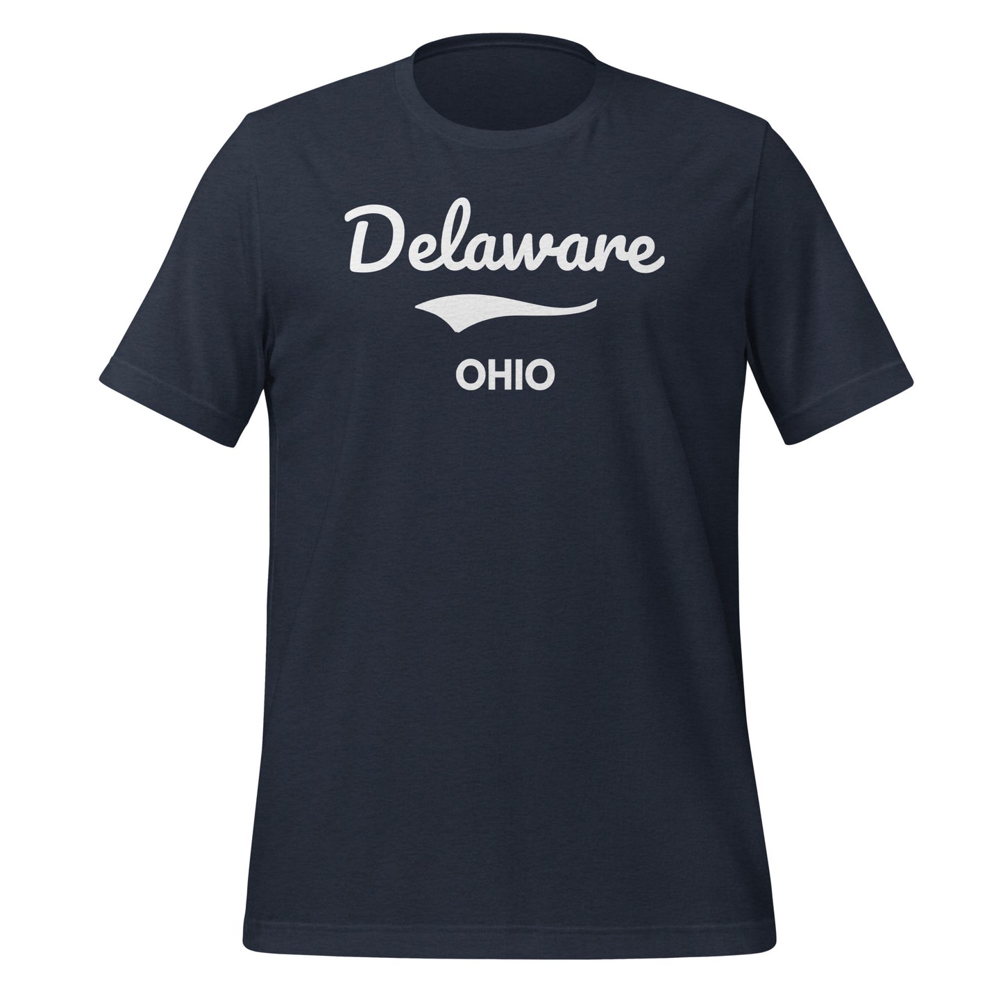Delaware Ohio Script Short Sleeve Unisex t-shirt