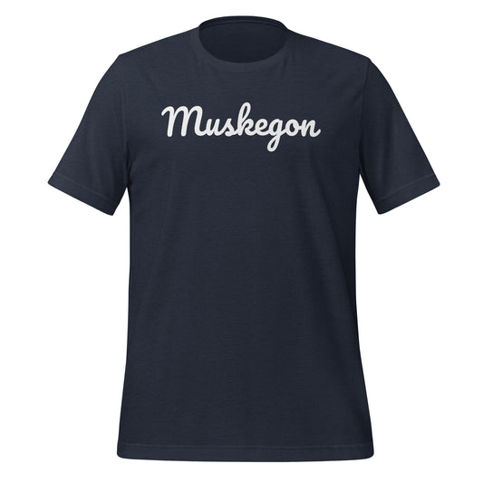 Muskegon, Michigan Solo Script Unisex T-shirt