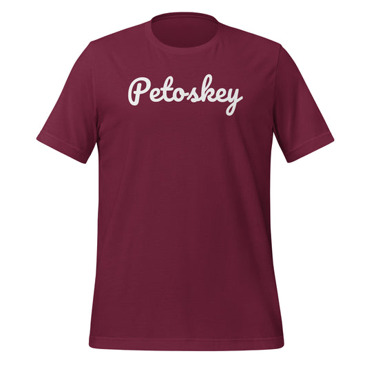 Petoskey, Michigan Solo Script Unisex t-shirt